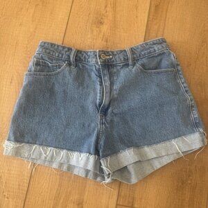 Hollister Blue Jean Shorts Size 6 / 28 Ultra High Rise Mom Stretch EUC